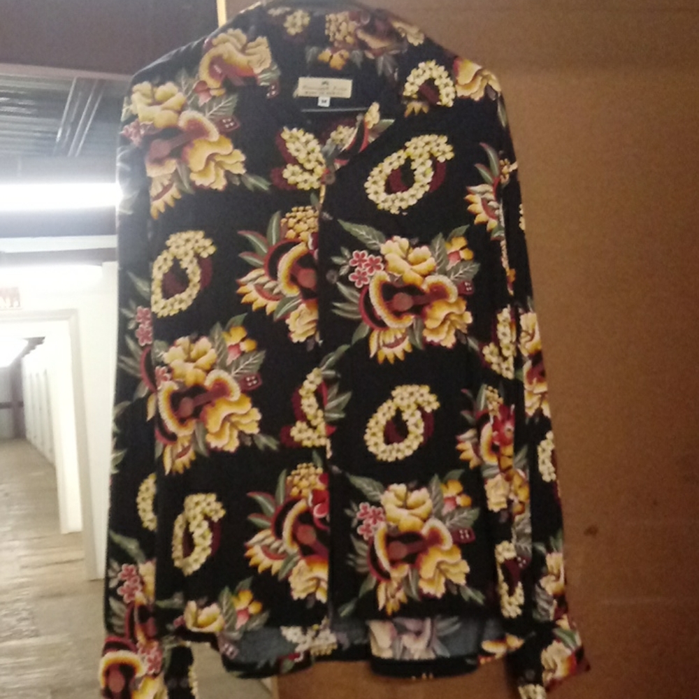 Men's long sleeve throwback Hawaiian shirt
